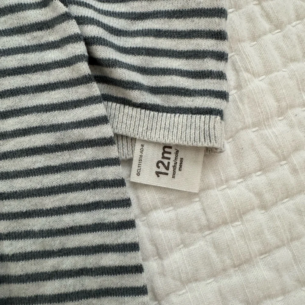 Carter's Gray Striped Pajama Set Cozy Knit Sleepwear
